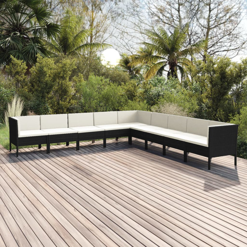 Ensemble modulaire de patio carré avec coussins 27,2 po Fieldon, Blanc, Gris