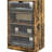 Media Cabinet, 4-Tier Stereo Cabinet, Modern Audio Video Media Stand With Adjustable Shelves, Tempered Glass Doors, And Cable Management, Rustic Brown