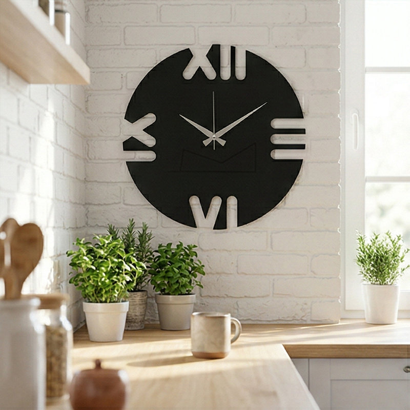 Metal Round Roman Numerals Wall Clock