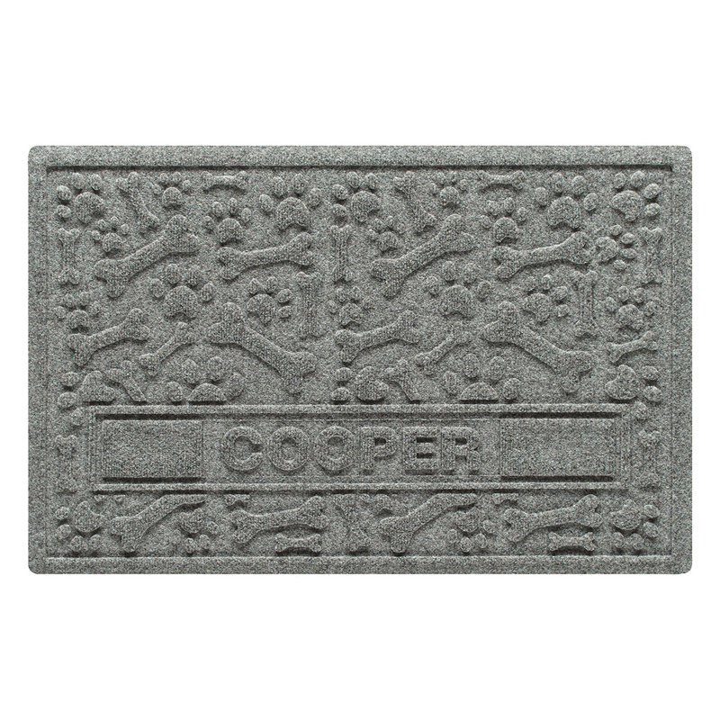 Paillasson WaterHog® Paws and Bones 23 po x 35 po, Gris moyen, H 23 po x l 35 po x P 0,375 po, Oui