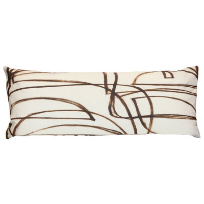 Coussin lombaire à motif abstrait Wyatt Abstract Ivory