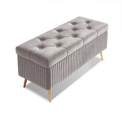 Light Gray Upholstered Bench