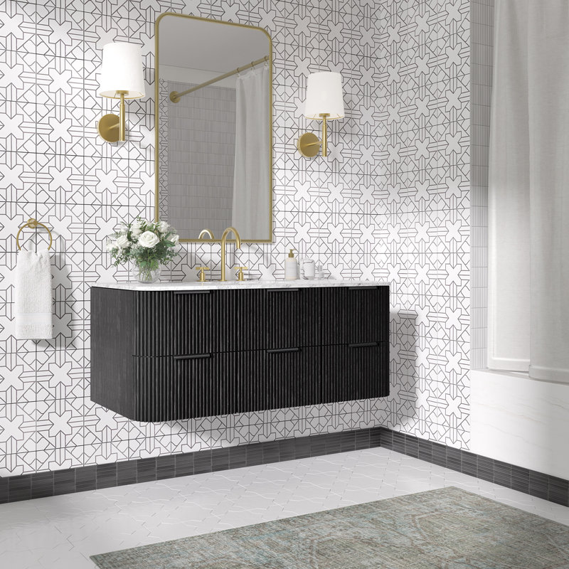 Kensington Floating Vanity 48" Single Vanity, Black