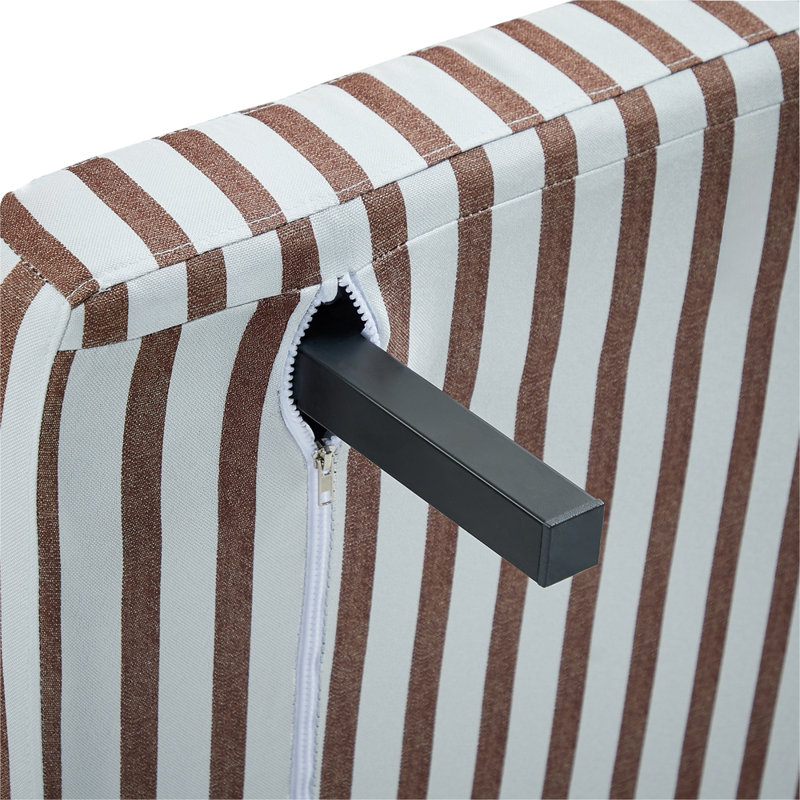 Guille 2 Seater Sofa Bed, 79cm H x 146cm W x 81cm D, Brown Stripe Polyester