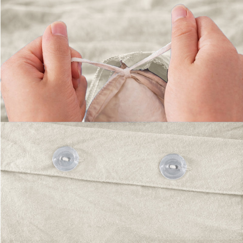 Ultra-Soft Microfiber Plain Duvet Cover Set with Matching Pillowcases - Everyday Bedding, Cream