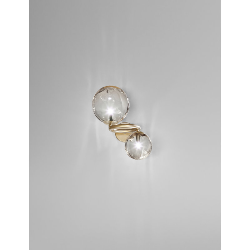 Puppet Ring Wall Lamp 2 Crystal Transparent Matt Gold 3 G9 Ul, Matte Gold, Smoky Transparent