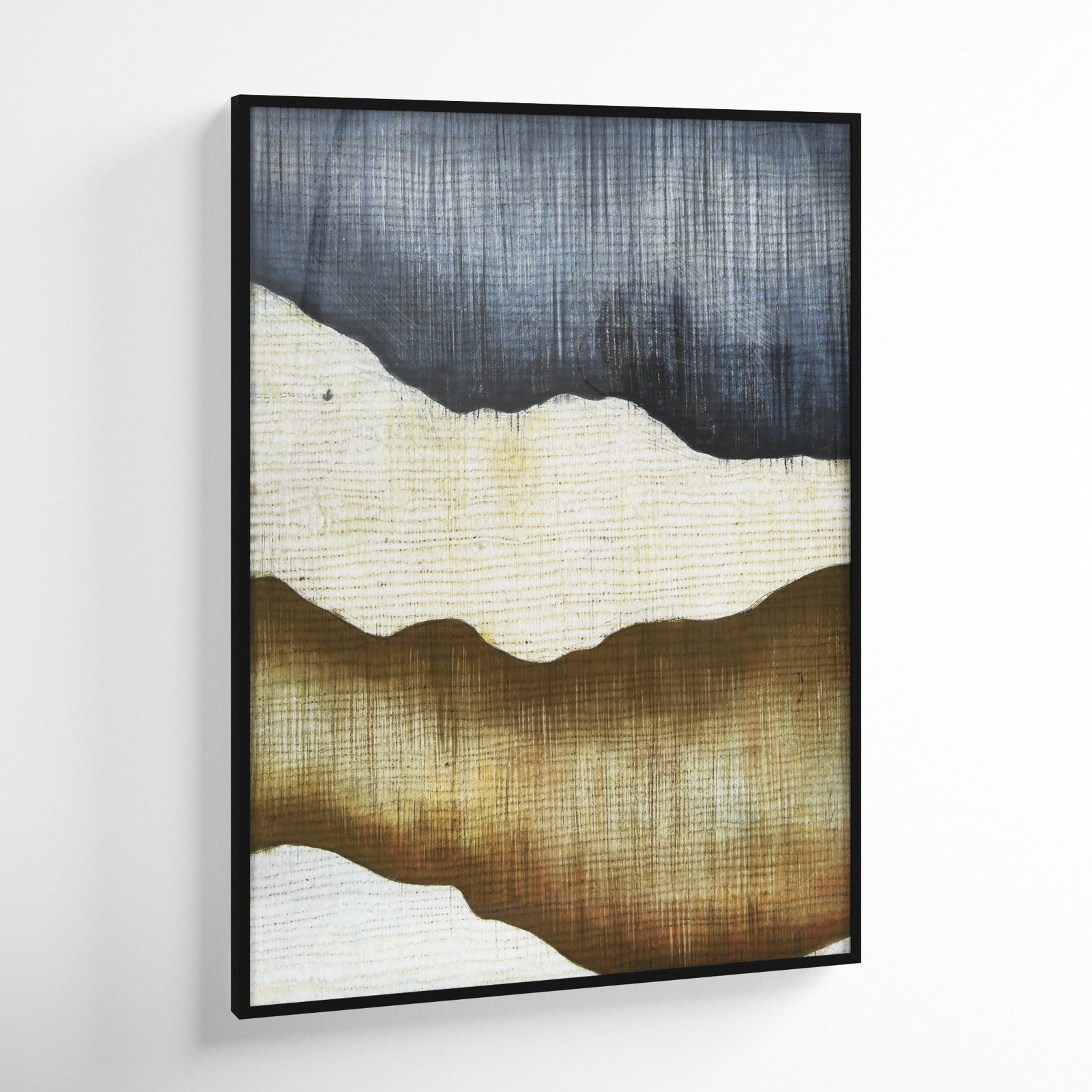 Abstract Watercolor Print in Metal Frame