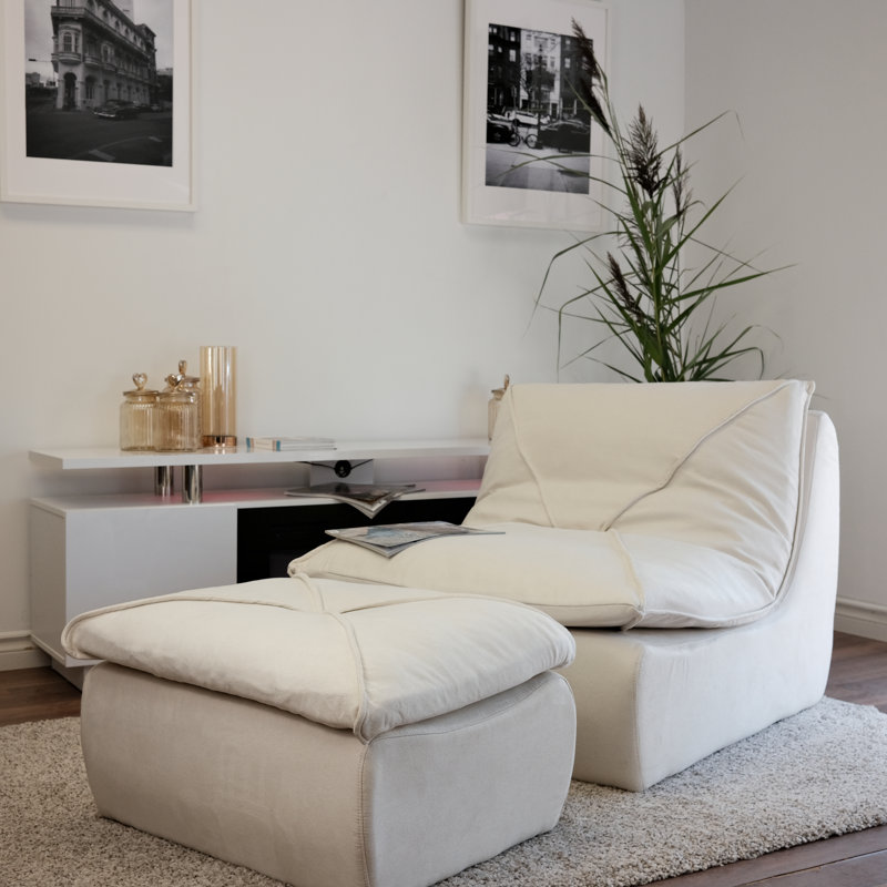 Chauffeuse surdimensionnée sans accoudoirs, canapé-lit ergonomique paresseux, siège de canapé avec repose-pieds avec repose-pieds (chocolat crème)