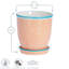 Nicola Spring - Hand-Printed Plant Pot with Saucer - 20.5cm - Orange-112601285