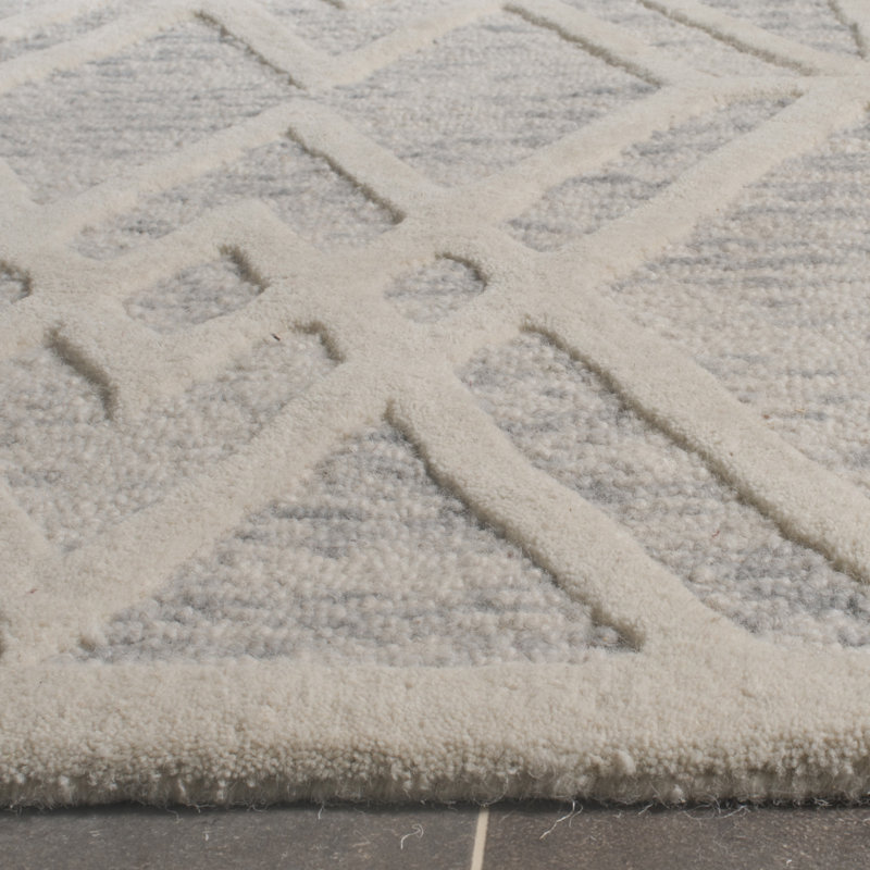 Tapis géométrique en laine touffeté à la main Deedgra, Rond 6 pi