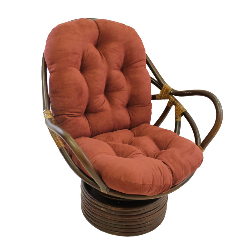 Calym Upholstered Swivel Armchair, Spice Microsuede