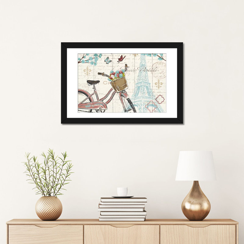 « paris tour i », impression sur toile tendue, Papier d'art encadré noir, Blanc, H 16 po x l 24 po x P 1 po