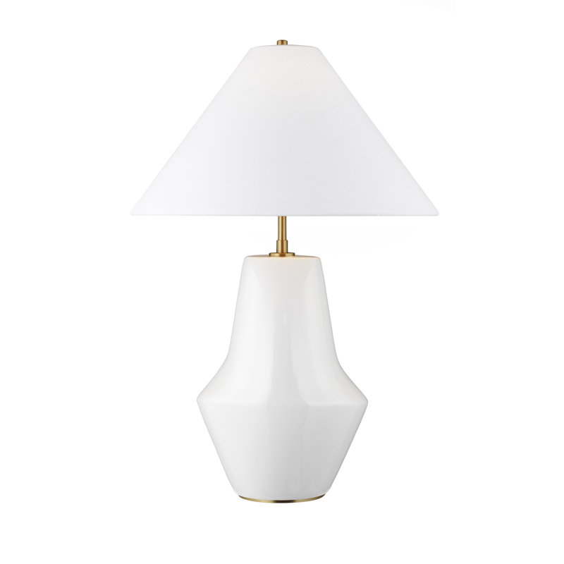 Ceramic Lamp, Arctic White, 26" H x 18" W x 18" D