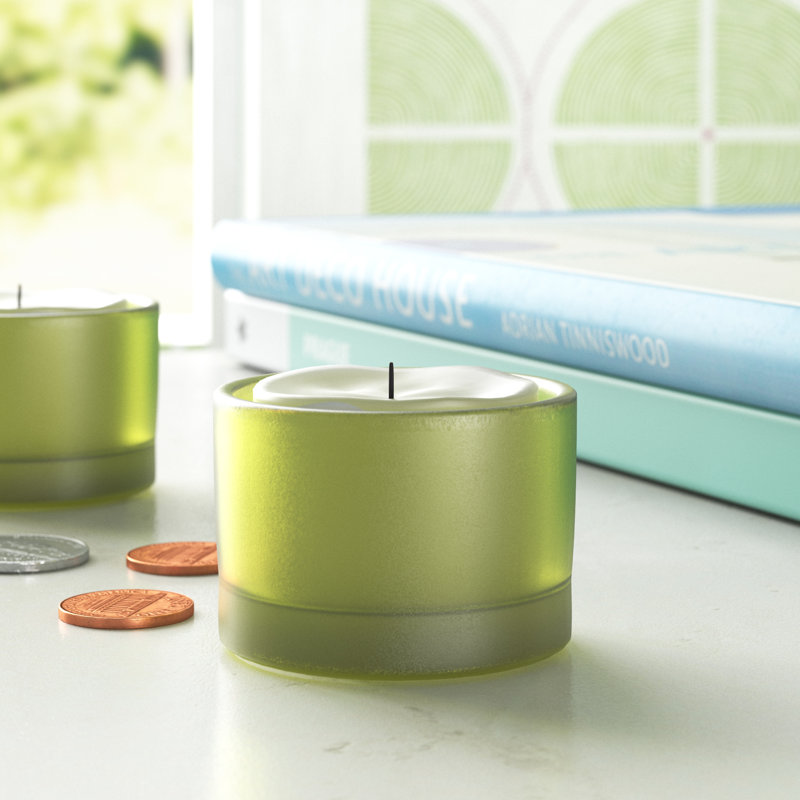 1.25cm Glass Tabletop Votive Holder, Pearlescent Peridot
