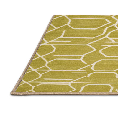Machine Washable Trellis Brown Area Rug