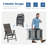 Set of 2 Adjustable Folding Patio Chairs with Padded Headrest - Heavy Duty Aluminum Outdoor Lounge Seating