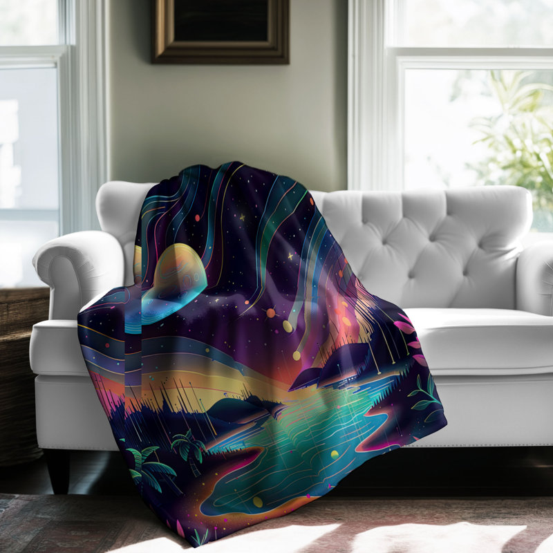 Celestial Dreamland - Couverture Sherpa de qualité supérieure 1 pièce, Grand lit