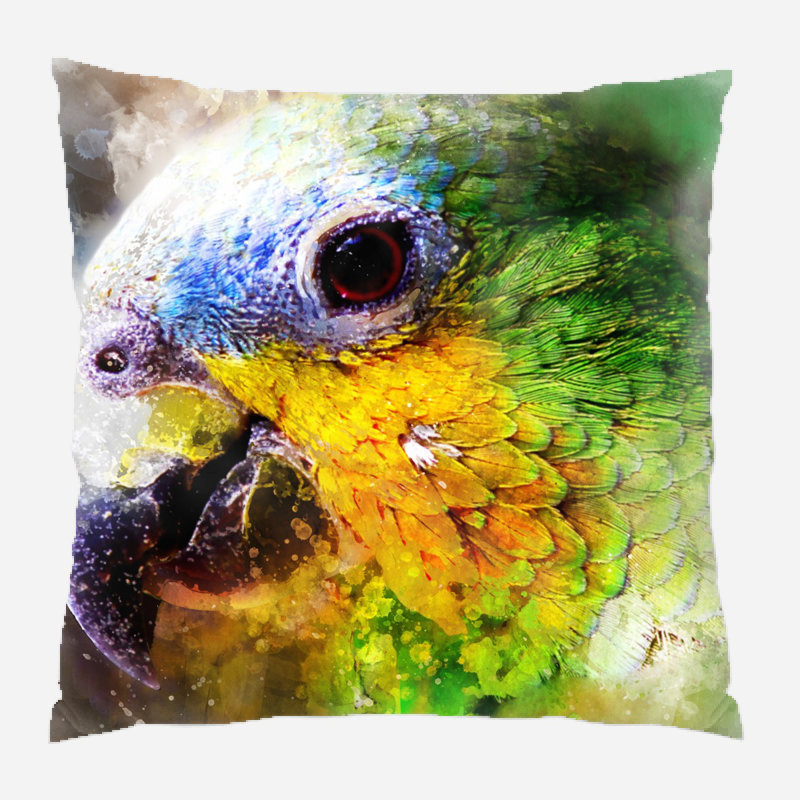 Coussin perroquet Lilwen, Microsuède, Intérieur