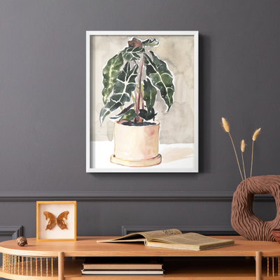 Reproduction encadrée de plante d'intérieur en pot I - bois massif