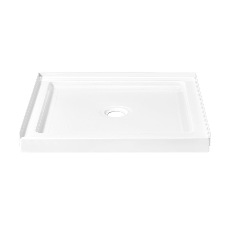 OVE l 36 po x P 32 po, base de douche, drain central, acrylique blanc, conception réversible