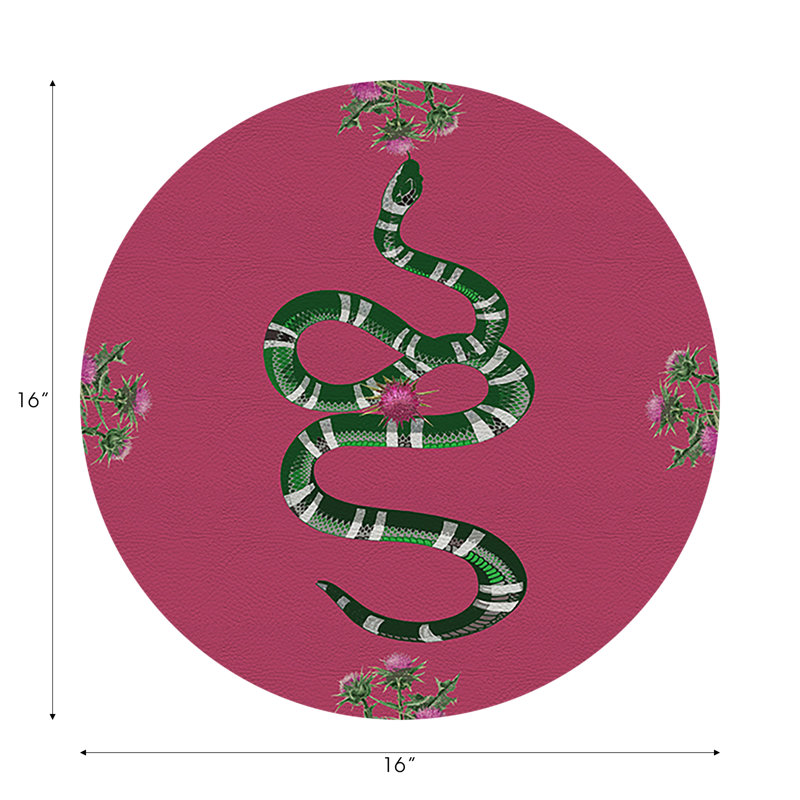 Napperon en cuir Thistle and Snake, Rose