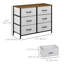 Commode 6 tiroirs, commode en tissu pour chambre à coucher, gris