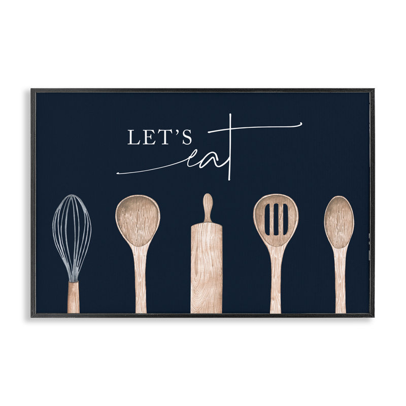 Ustensiles de cuisine Let's Eat, estampe numérique, design by Lux + Me Designs, H 12 po x l 18 po