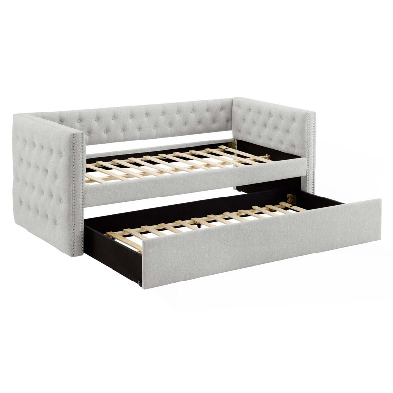 Luxueux meuble de chambre à coucher capitonné avec boutons cloutés 1pc