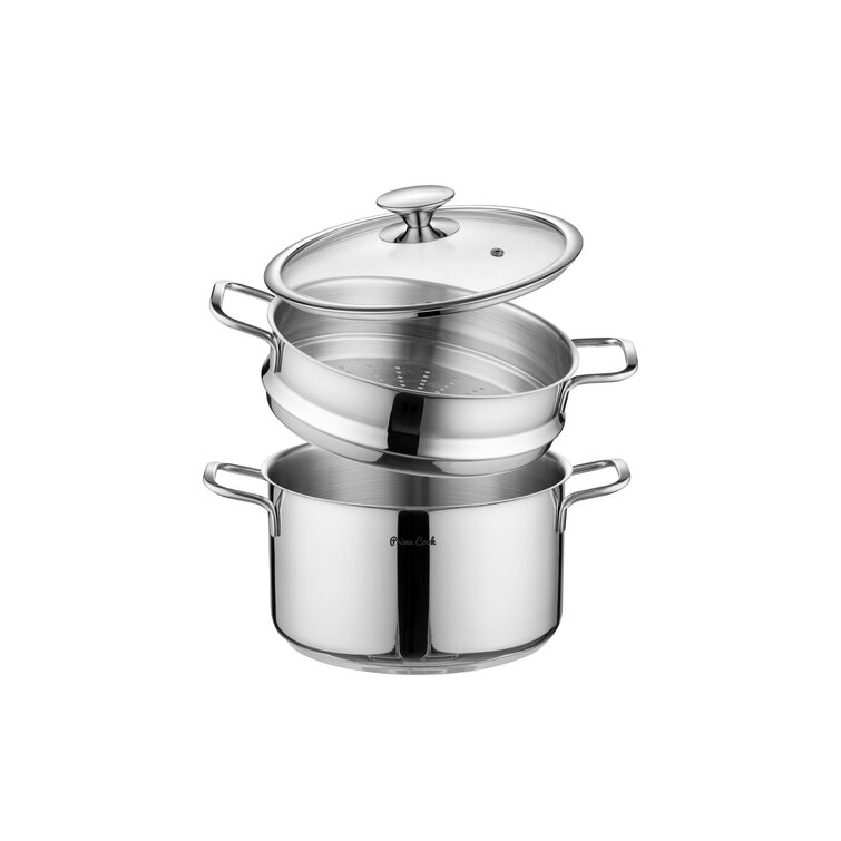 Davyline Cookware 3-Layer Base 3-Quart Stainless Steel Steamer Pot  Basket(s) Included