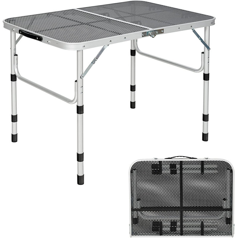 Rectangular Iron Outdoor Camping Table - 90 cm W 60 cm D