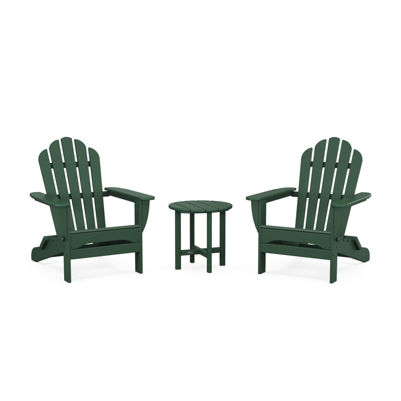 Ensemble 3 pièces Adirondack pliable Monterey Bay, Forêt tropicale