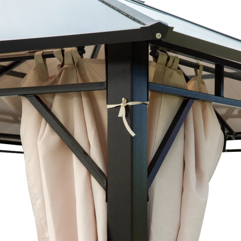 Auvent moderne avec cadre en aluminium, abri de jardin élégant pour recevoir