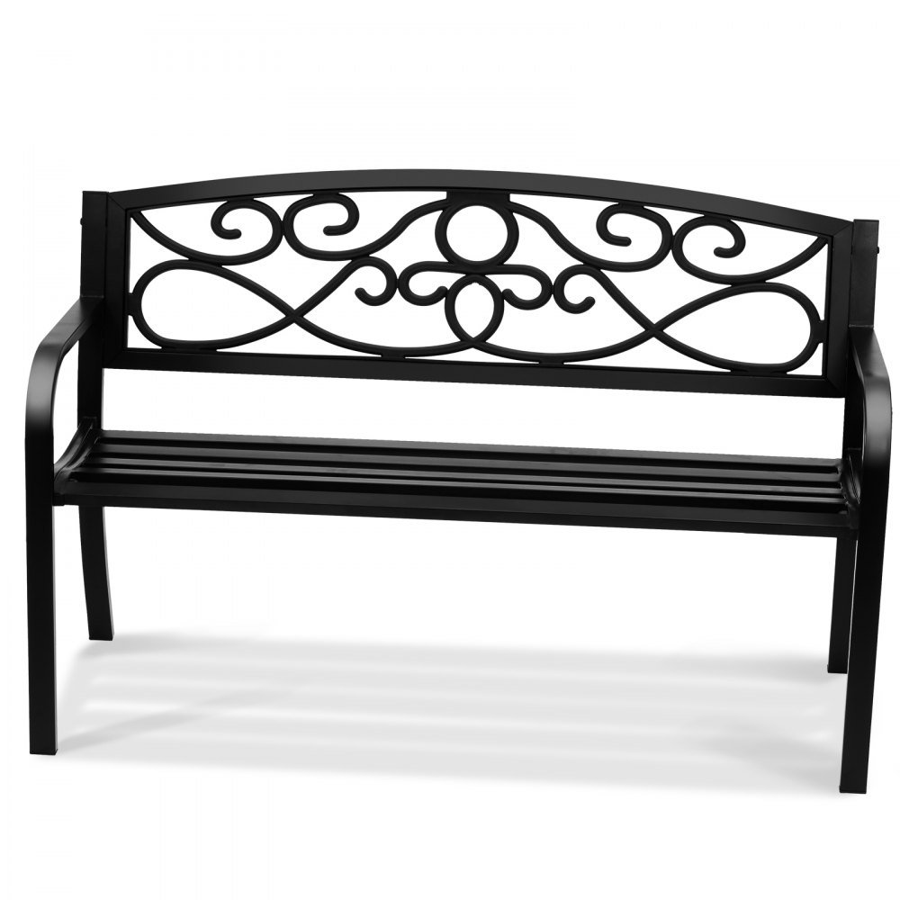 Charlton Home® Outdoor Bench, 50 inches Metal Garden Bench for Outdoors ...