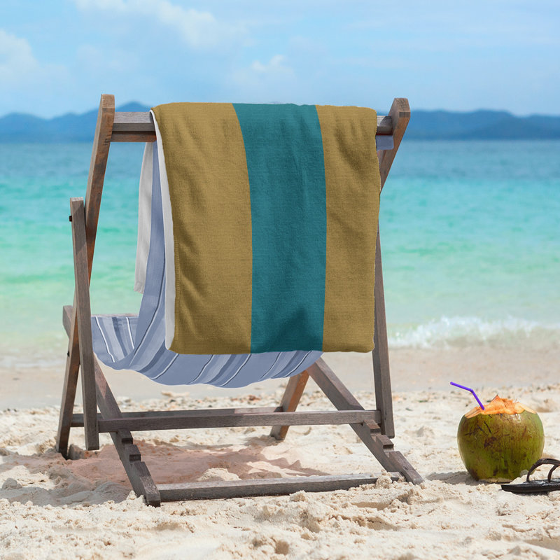 Beach Towel, Teal/Gold