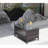 Patio Furniture Coffee Table With Brown And Tempered Glass, 34.6X20.5X17.7Inch, , Assemble Without Difficulty Effortlessly