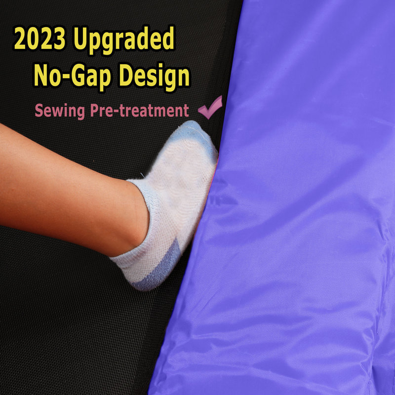 7FT Trampoline For Kids With Safety Enclosure Net, Purple