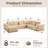 Modern Upholstered Boneless Billie with Pillows - Spacious U - Shaped No Assembly Required for Living Room Comfort Free Combination-534210783