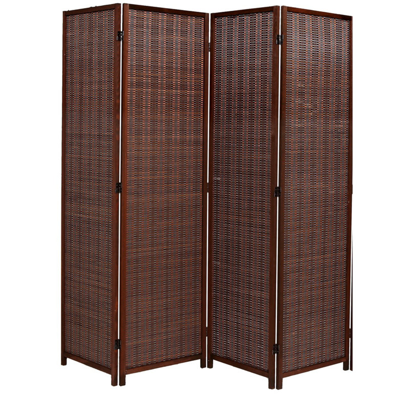 Paravent en bois massif Akridge, Brun, 4