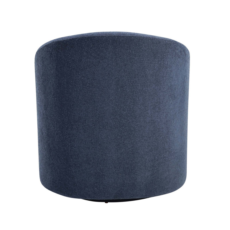 Fauteuil demi-tonneau pivotant en bois massif Boucle, Bleu