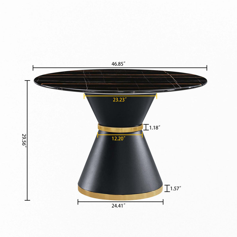 Marble Printed MDF Round Dining Table(Only Table)