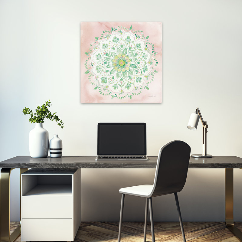 Art bohémien Jaipur V Blush, H 18 po x l 18 po