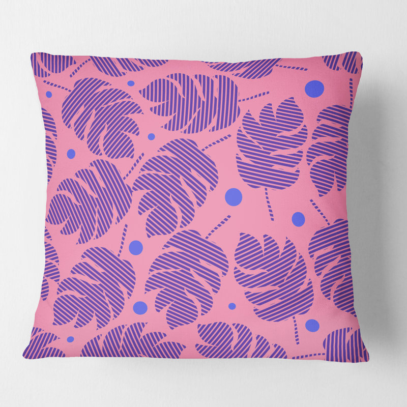 Coussin Tropical Tropical Leaves IV - Mid-Century, 18 po x 18 po