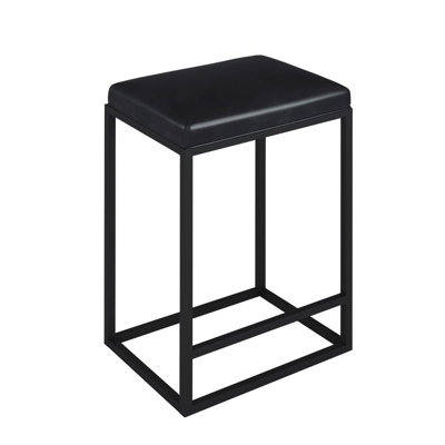 Upholstered Counter Stool with Metal Frame