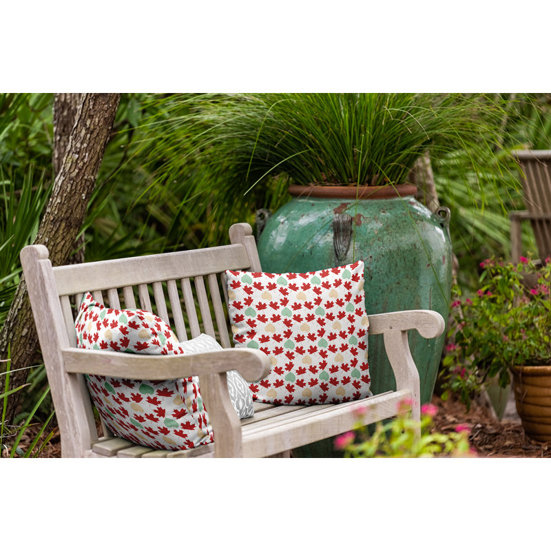 Housse et insert de coussin décoratif en polyester pour intérieur / extérieur E par Design, 20 po x 20 po, Rouge foncé