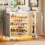 5-Tier Shoe Cabinet with Rotating Shoe Rack, Adjustable Shelves and Tri-Color Sensor Light, Freestanding Shoe Storage Cabinet-190885063