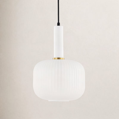Kuro Single Light Ribbed Glass Dimmable Pendant