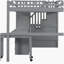 Lit mezzanine double avec échelle, bibliothèque, tiroirs, bureau et garde-robe - mobilier multifonctionnel peu encombrant convenant aux enfants et aux adolescents - gris-121069847