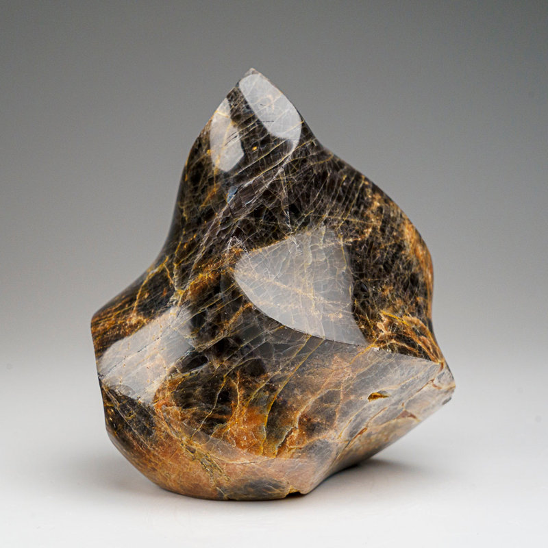 Genuine Polished Black Moonstone Flame Freeform (1.4 Lbs)