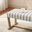 Striped Upholstered Bench, 41" Coastal Bench with Wood Frame for Entryway, Dining Room & Bedroom-1398752614