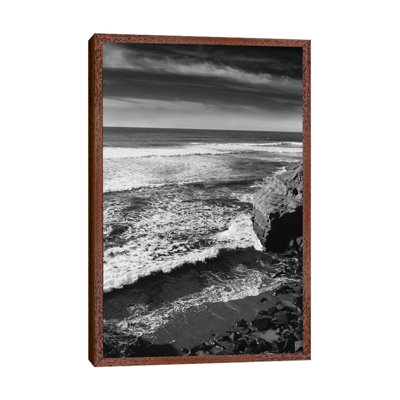 Monochrome Sunset Cliffs 1 Piece Wall Art on Canvas